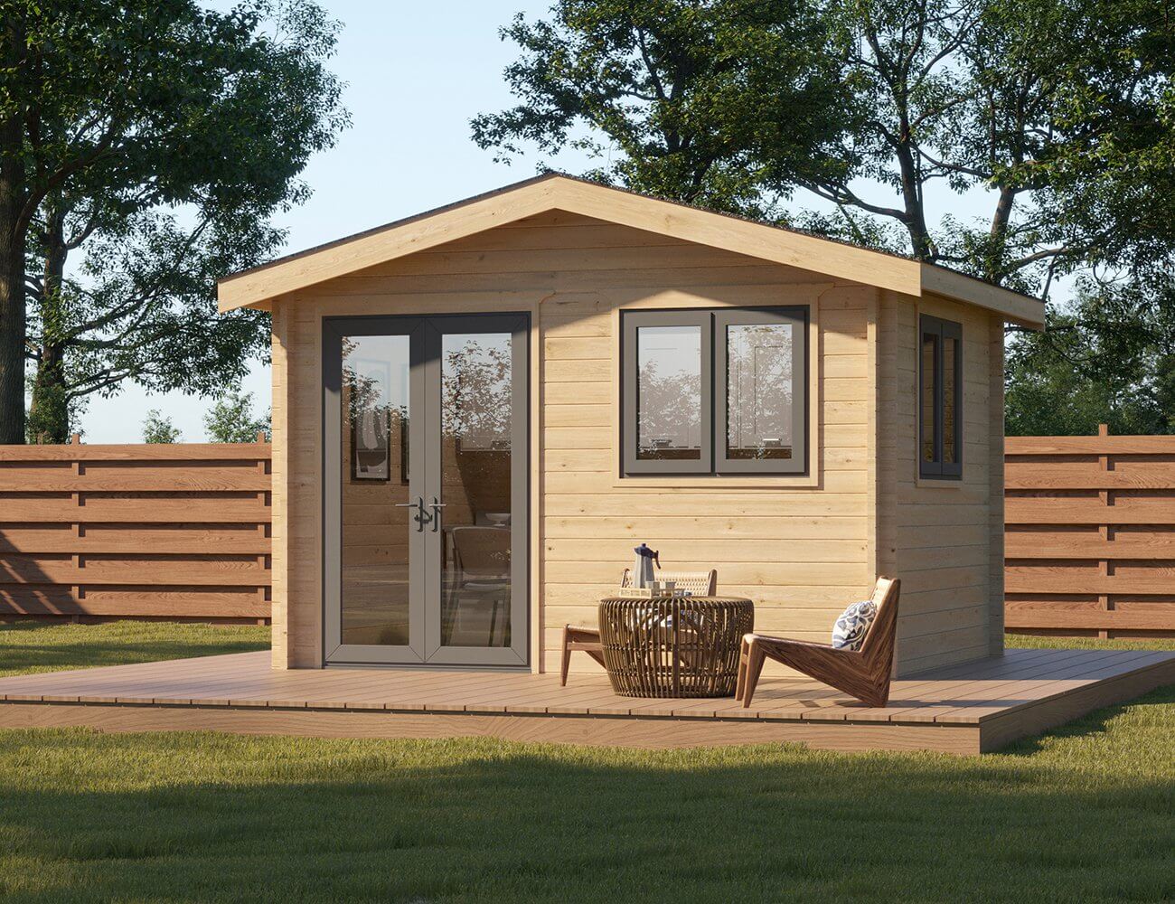 Meadow Solid Wood Cabin Garden House - 3.6 X 3m - Living Culture