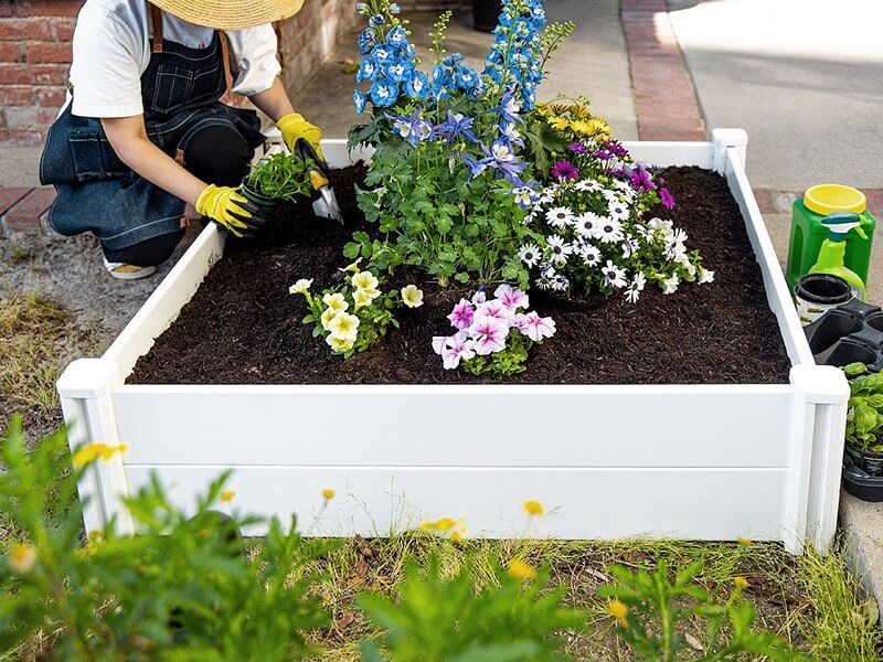 PVC Raised Garden Bed - 115 x 115 x 33cm