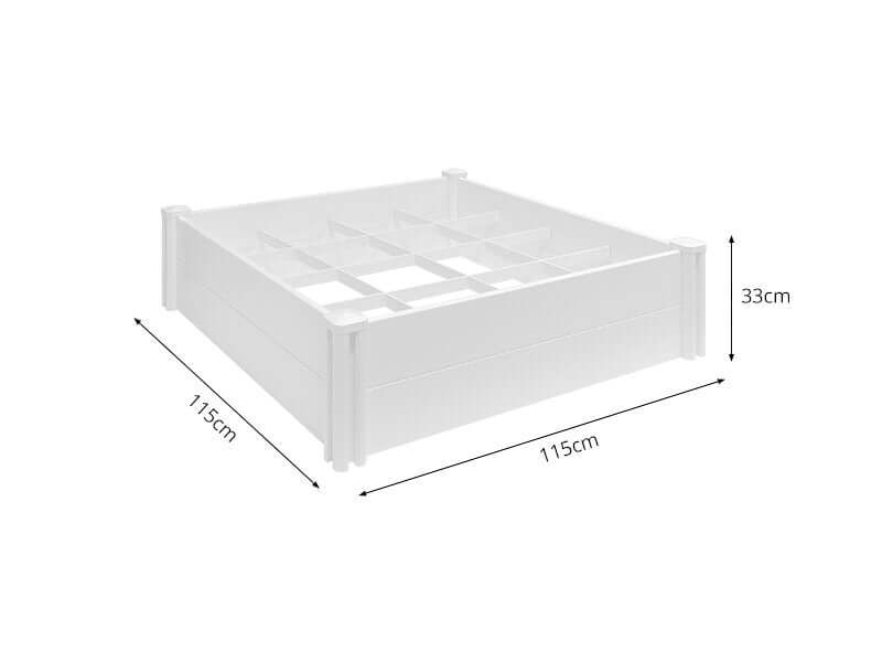 PVC Raised Garden Bed - 115 x 115 x 33cm