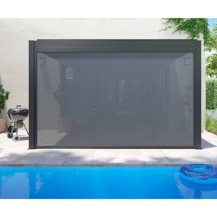 Piha&Raglan Motorised Shade Blind - 3m, Colour: Charcoal,