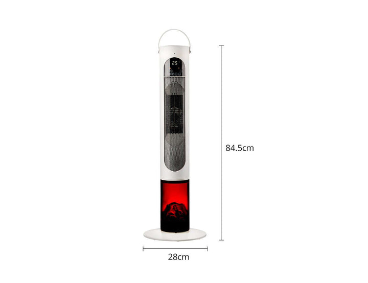 2000W Ceramic Tower Heater with 3D Flame Effect