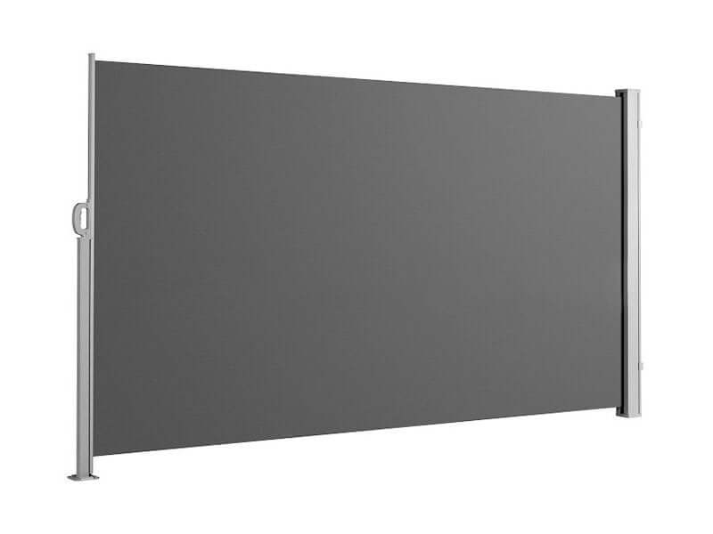 Patio Screen Retractable Side Awning - 1.8m X 3m, Colour: Black,