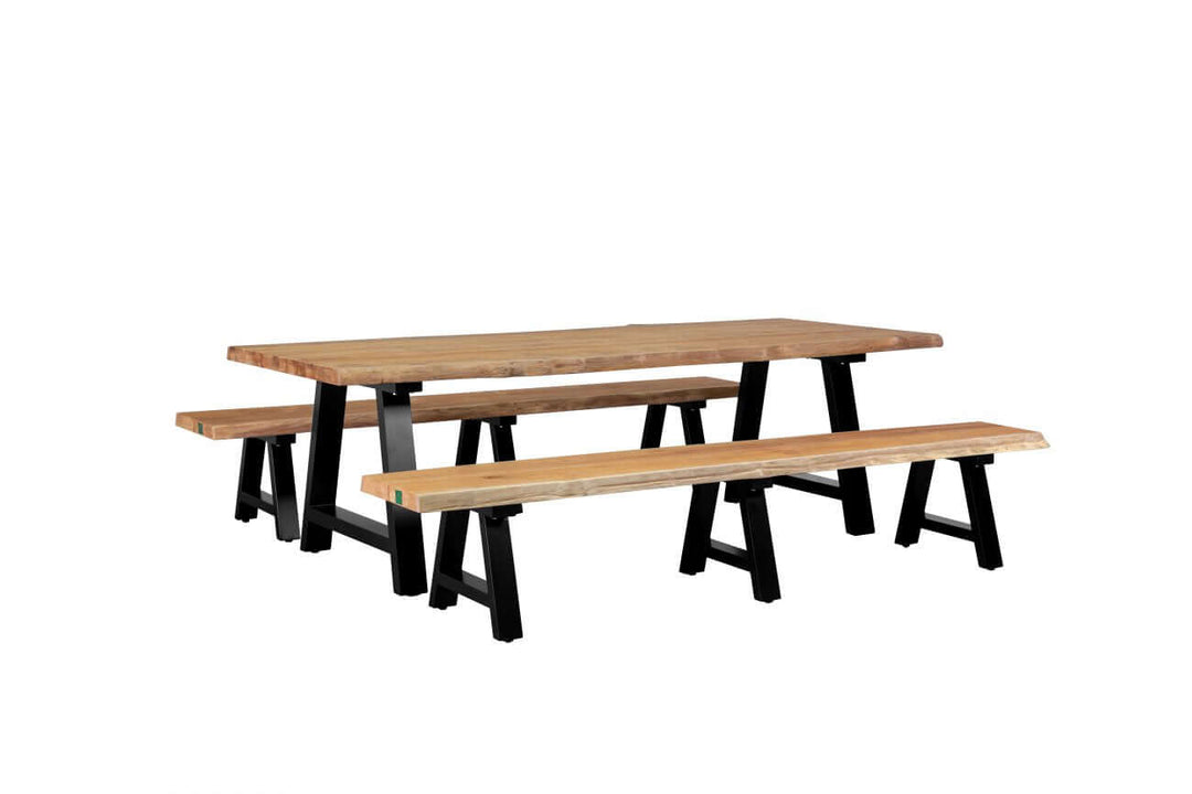 Robusta Teak Dining Table And Bench Bundle - 250cm, ,