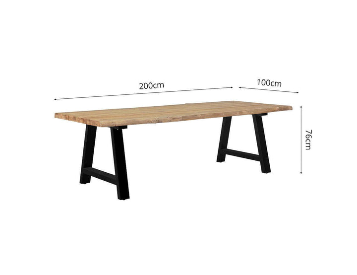 Robusta Teak Dining Table And Bench Bundle - 200cm, ,