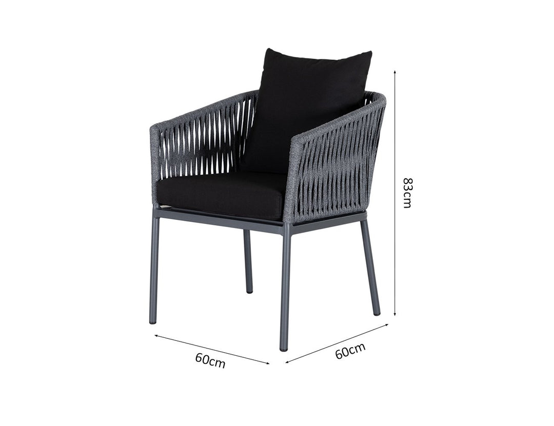 Shearwater Aluminium And Rope Outdoor Dining Chair, ,