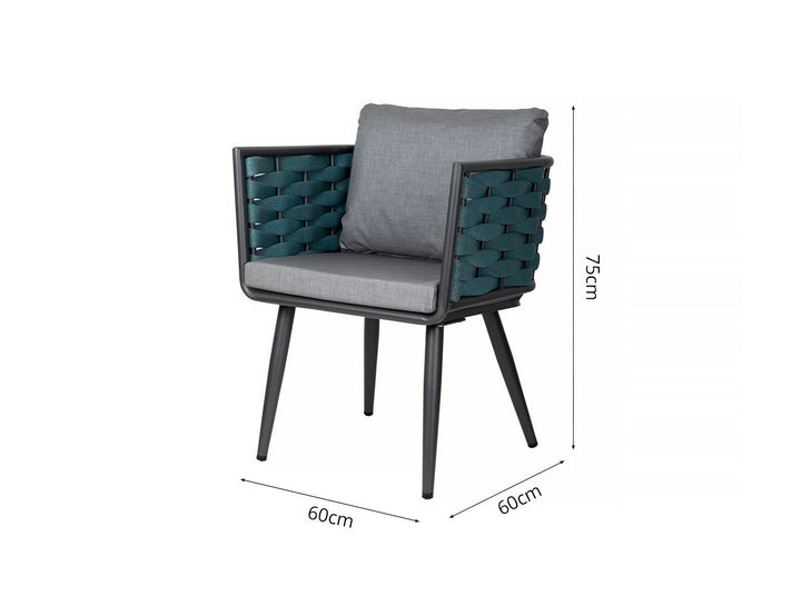 Silvereye Aluminium Rope Dining Chair - Charcoal