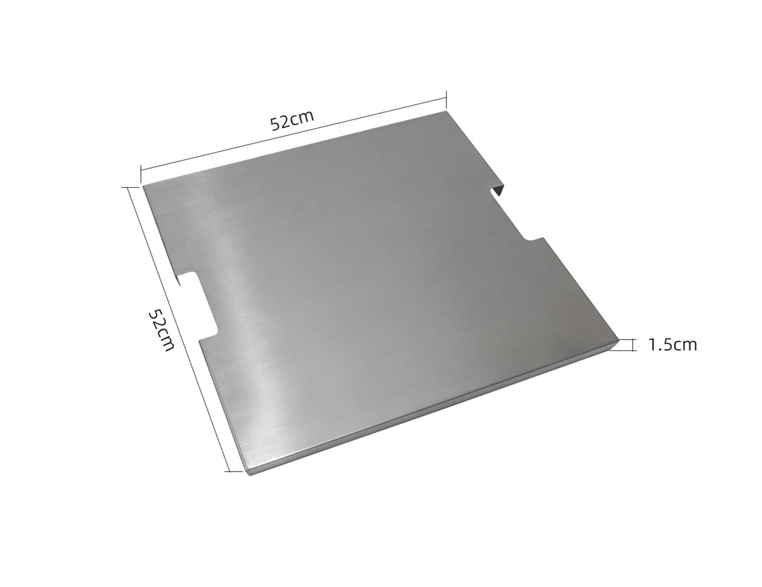 Square Stainless Steel Fire Pit Cover - 52 X 52 X 1.5cm