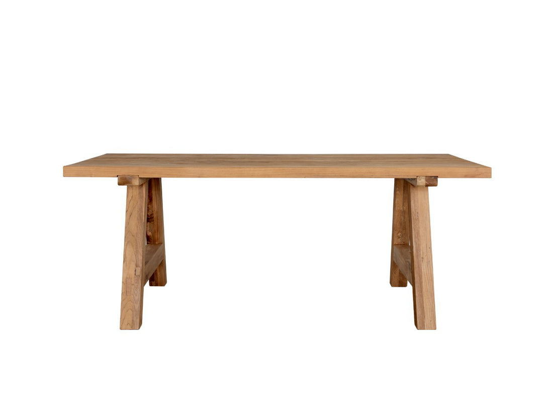 Teak A-frame Dining Table With Bench Seats- 200cm, ,