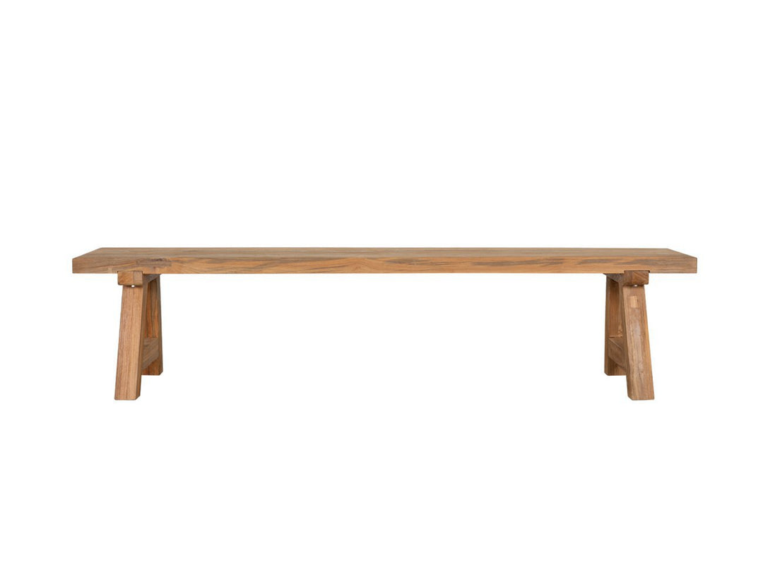 Teak A-frame Dining Table With Bench Seats- 200cm, ,