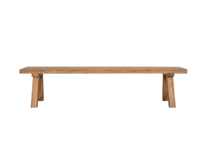 Teak A-frame Dining Table With Bench Seats- 200cm, ,