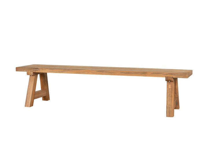 Teak A-frame Dining Table With Bench Seats- 200cm, ,