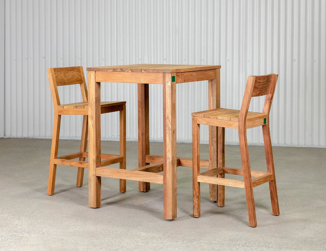 Teak Bar Chair And Square Table Bundle, ,
