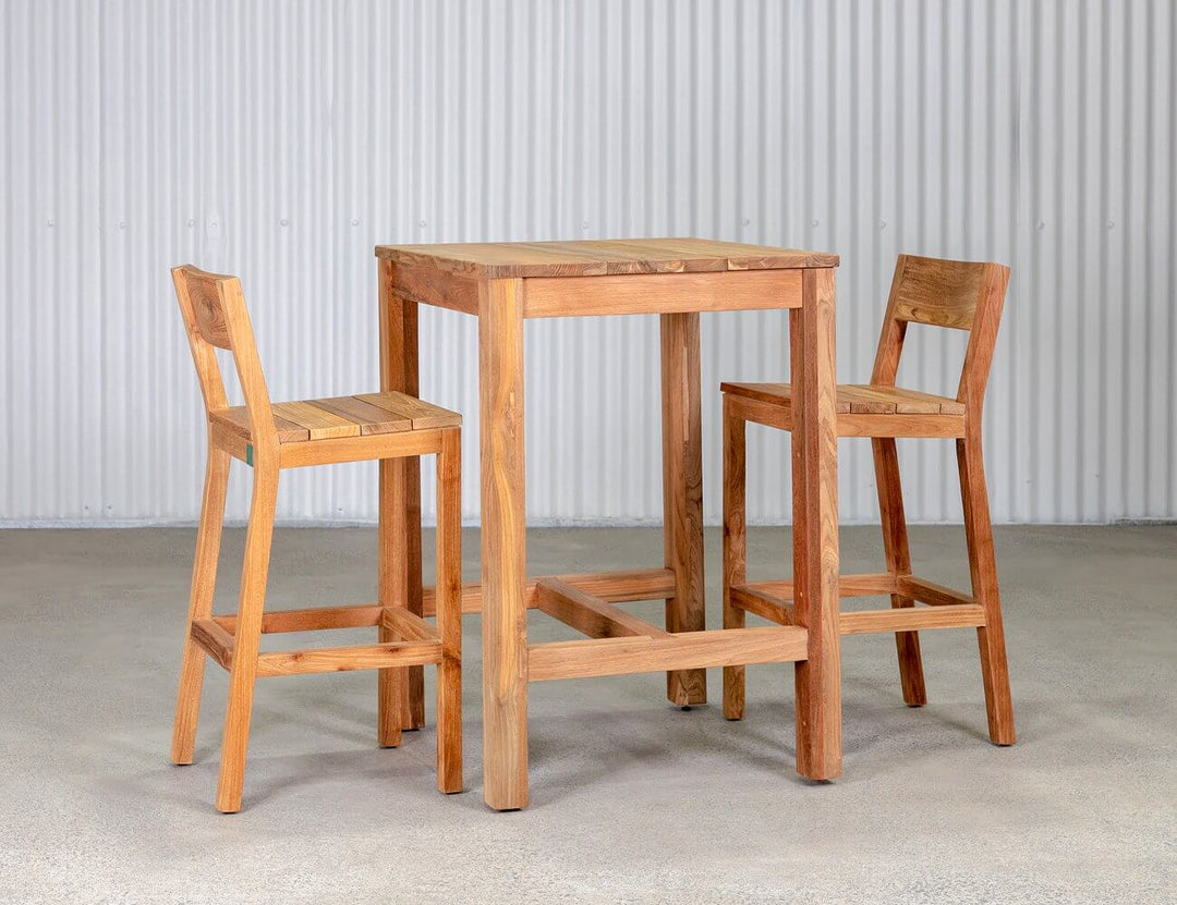 Teak Bar Chair And Square Table Bundle, ,