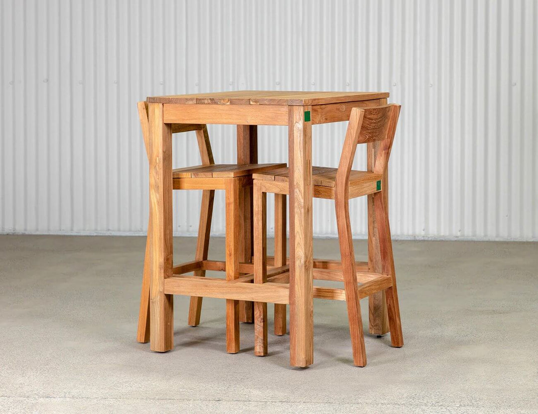 Teak Bar Chair And Square Table Bundle, ,