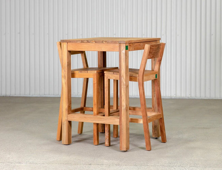 Teak Bar Chair And Square Table Bundle, ,