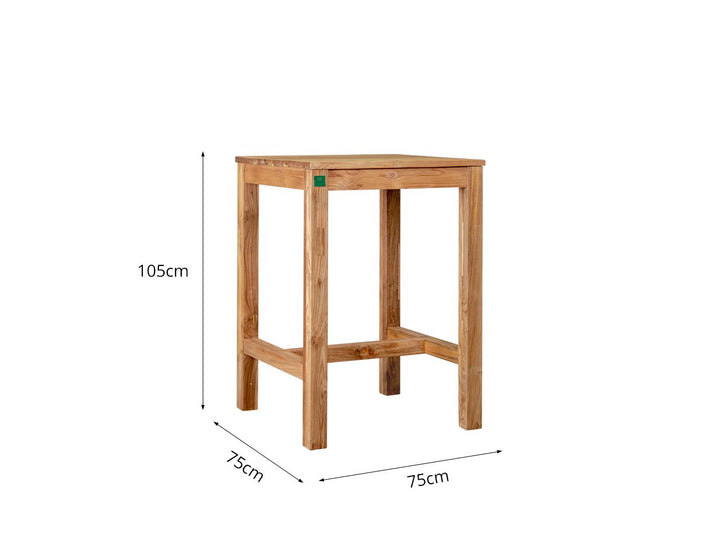Teak Bar Chair And Square Table Bundle, ,