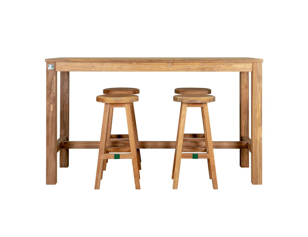 Teak Bar Stool And Rectangular Table Bundle, ,