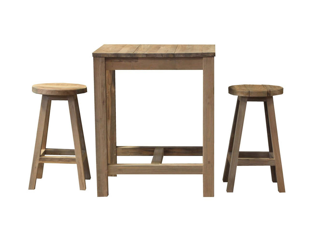 Teak Bar Stool And Square Table Bundle, ,