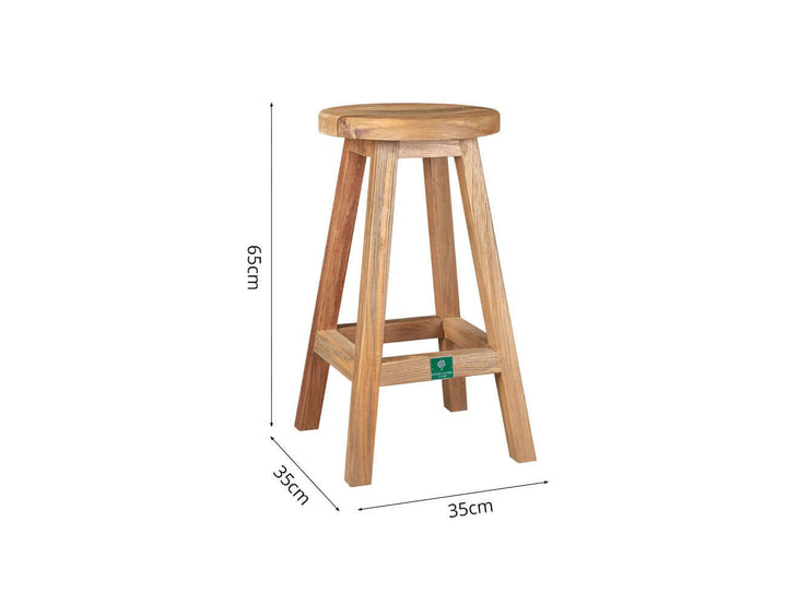 Teak Outdoor Counter Height Stool, ,