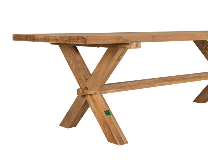 Teak X-Leg Table - 250 x 100cm