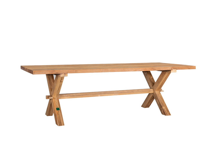 Teak X-Leg Table - 250 x 100cm