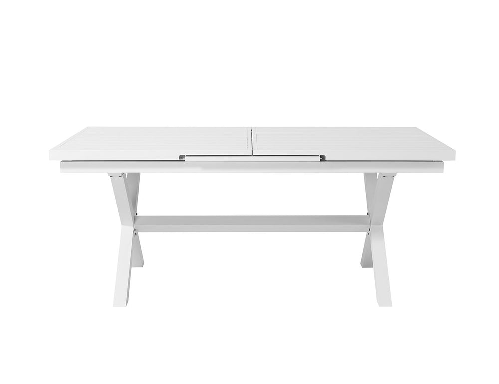 Tuba Outdoor Aluminium Patio Dining Extension Table 180-240 X 100cm, Colour: White,