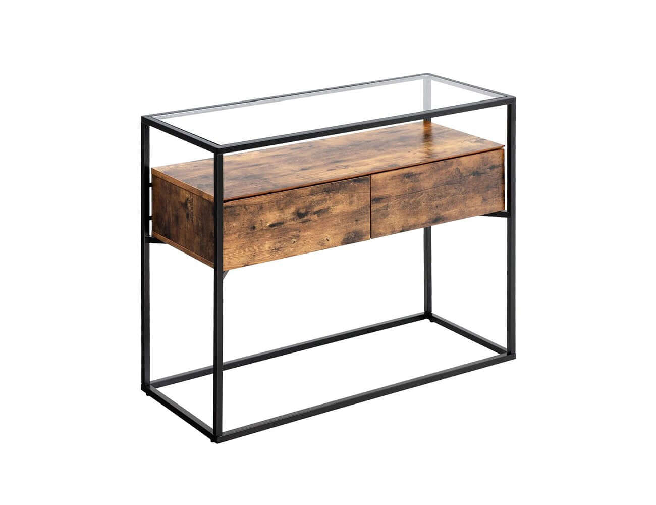 Vasagle Glass Top Console Table, ,